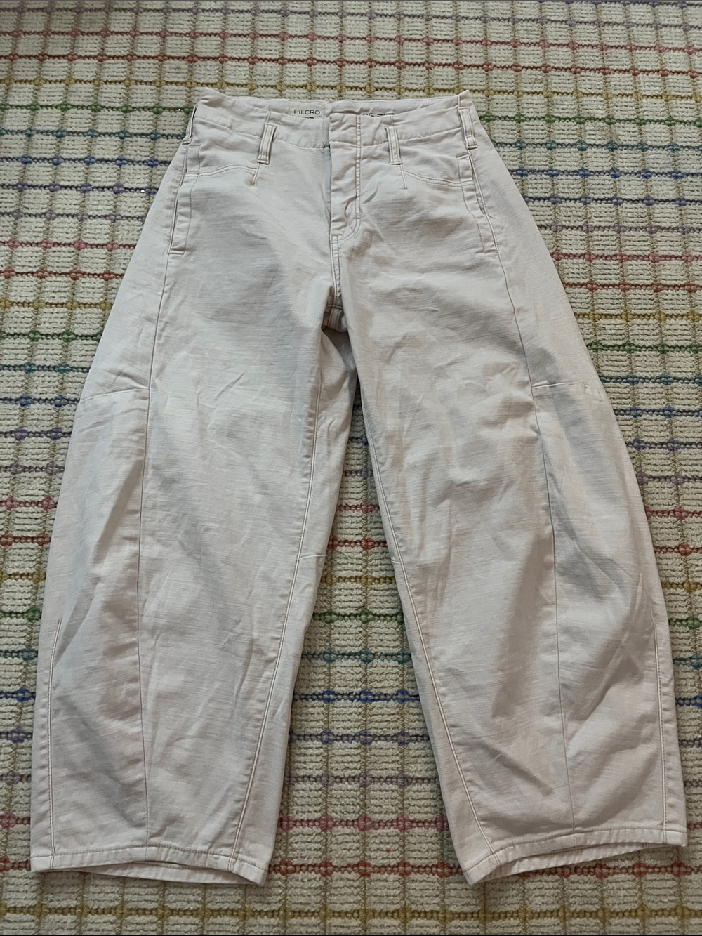 Pilcro Off-White Wide Leg Chinos